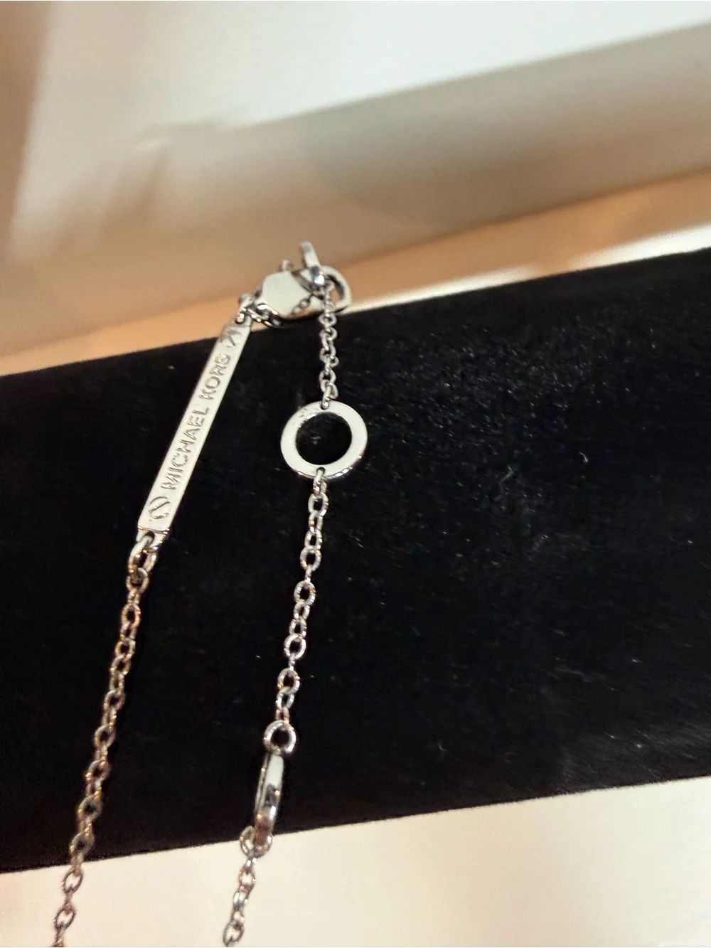 Michael Kors silver  Padlock & Key Pendant Necklace